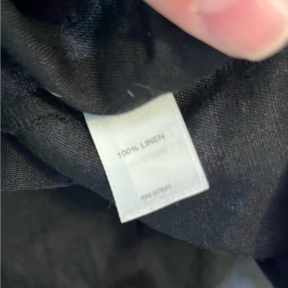 J. Jill Love Linen Tie Front Defined Waist Black Sheath Dress Medium - Picture 6 of 6